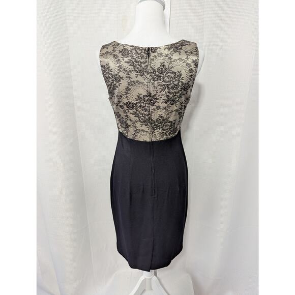 JOHN ROBERTS! 2 PIECE BLACK AND GOLD LACE TRIMMED TANK DRESS SUIT SET! SZ 6 - Picture 7 of 9